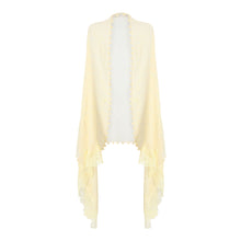 Load image into Gallery viewer, Pom Poms - Lurex w Lace - Mustard Yellow Shawl