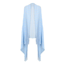 Load image into Gallery viewer, Pom Poms - Lurex w Lace - Sky Blue Shawl