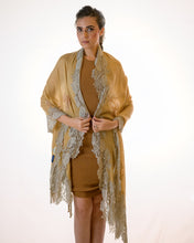 Load image into Gallery viewer, Beige Gold Silver Lace